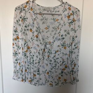 Lucky Brand White Floral Blouse